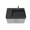 Castello Usa Amazon 30-inch Gray Right Vanity Set with Black Top and Gold Handles CB-MC-30G-GLD-2056R-BL - alternate 2